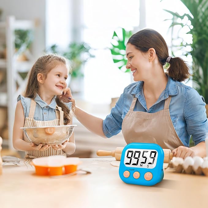 6 Pack Digital Kitchen Timer Small Classroom Timers for Kids Teachers (Blue&Purple)