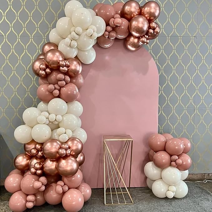 Voircoloria Metallic Rose Gold Balloons, 66pack 12inch Chrome Rose Gold Latex Party Balloons for Birthday Baby Shower Valentine's Day Graduation Wedding Gender Reveal Anniversary Party Decorations