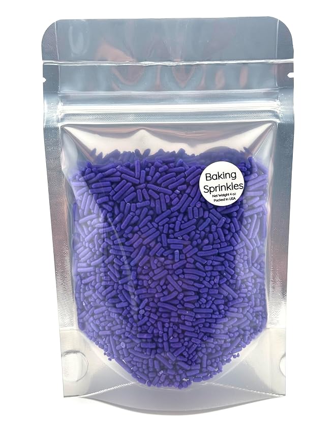 Purple Sprinkles 4oz pack for Baking Cakes, Cupcakes, Cookie Decorations, Ice Cream and Donut Toppings Edible Decorating Baking Supplies - (Purple)