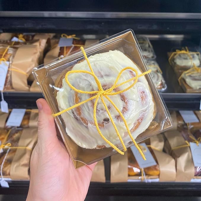 50 Pack Charcuterie Boxes with Clear Lids - Small Charcuterie Boxe 4 Inch Dessert Boxes for Presenting and Transporting an Assortment of Slice Cakes, Strawberries and Other Delicacies