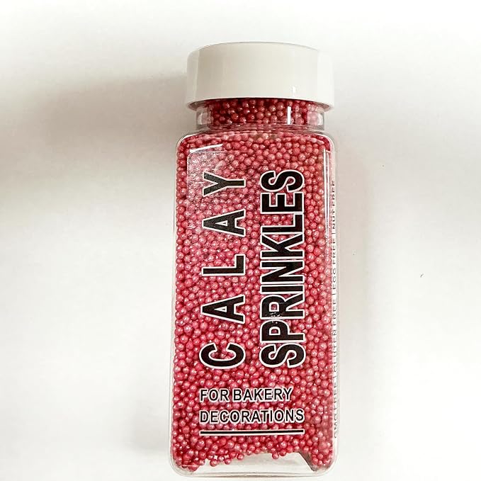 Homipooty Nonpareils Sprinkles Edible Red Pearl Sugar sprinkles 110g/3.88oz 2mm Mini Pearls for Cake Decorating Cupcake Topper and Cookie Ice Cream Valentines Day Halloween Christmas Supplies