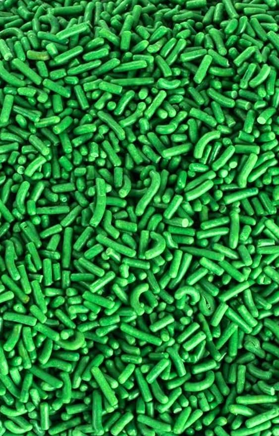 GREEN SPRINKLES- Gluten Free. Dairy Free. Egg Free. Soy Free. Nuts free.Kosher.Vegan.Sprinkles For Baking,Decorating,Cakes,Cupcakes,Cookies,Toppings,Jimmies,Sugar Shapes,Large,Bulk Candy