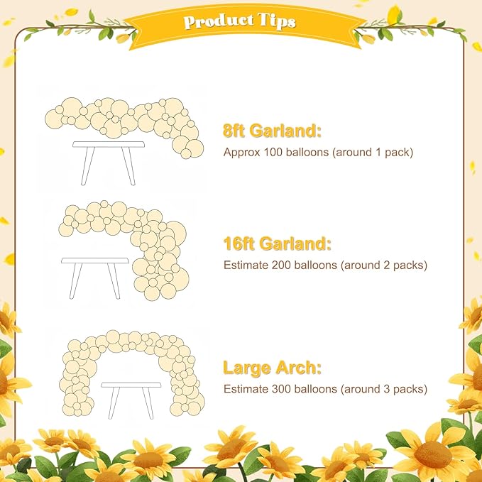 Bee Balloon Arch Kit Mustard Yellow Brown Ivory White Balloons for Sunflower Bee Theme Gender Reveal Birthday Party Baby Shower Decorations