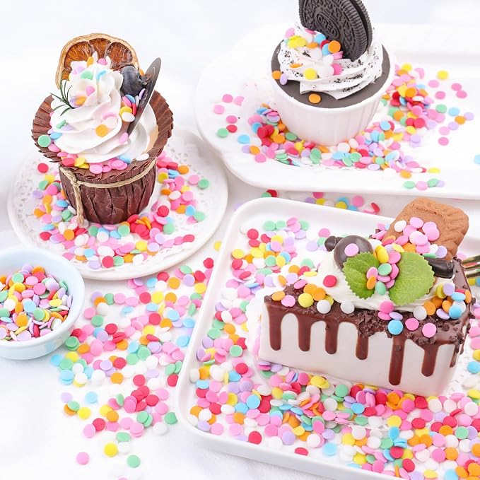 Rainbow Sprinkles Mix for Cake Decorating, 4.6Oz Colored Confetti Round Chip Sprinkles for Cake Cupcake Cookies Baking Ice Cream