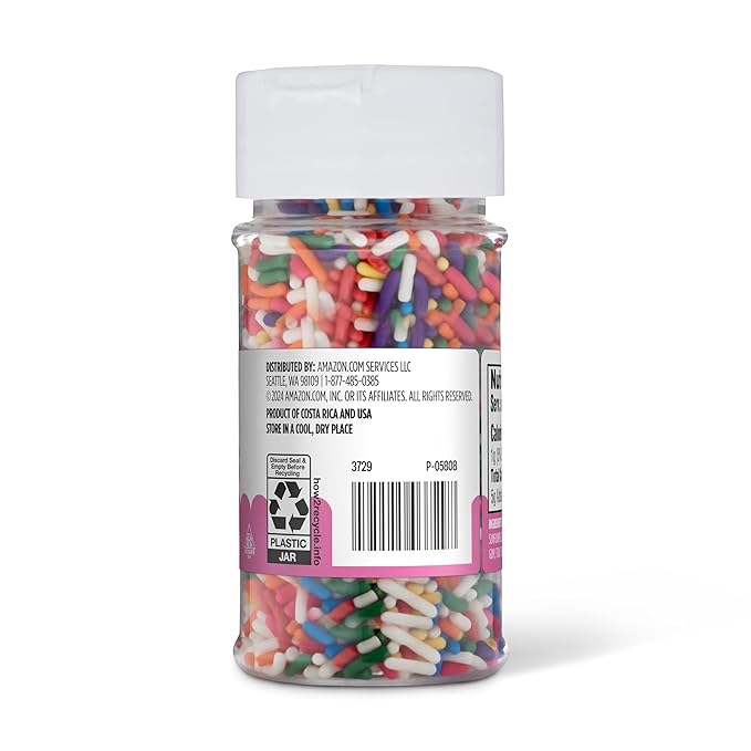 Amazon Grocery, Rainbow Sprinkles, 2.75 Oz (Pack of 4)