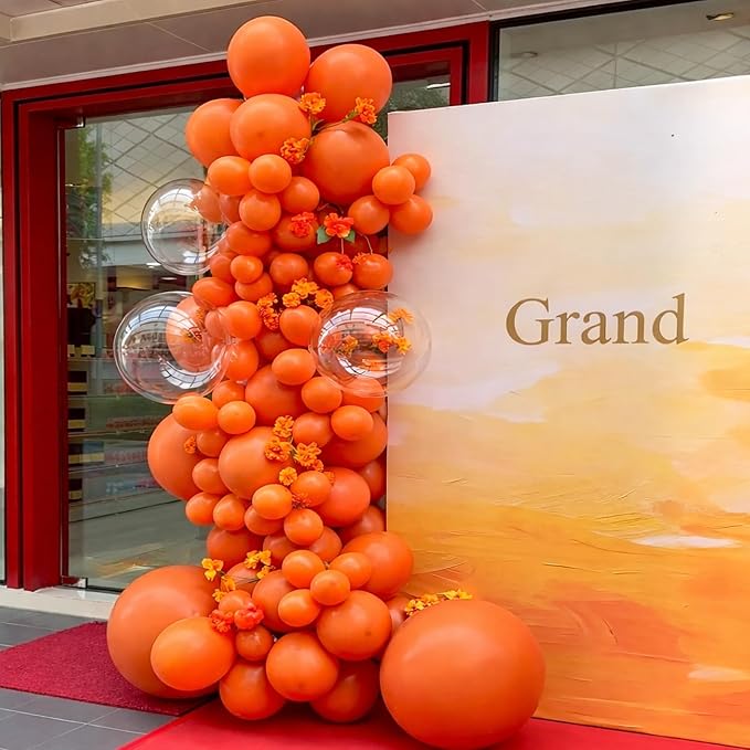 Voircoloria 66pcs Orange Balloons 12inch Burnt Orange Latex Party Balloons for Thanksgiving Day, Fall Theme Party, Wedding, Birthday, Halloween, Baby Shower, Anniversary Party Decorations