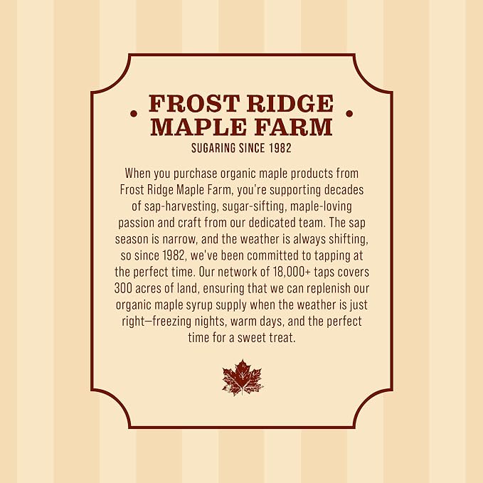 Frost Ridge Maple Farm Powdered Granulated Organic Maple Sugar, Grade A, 16 oz.