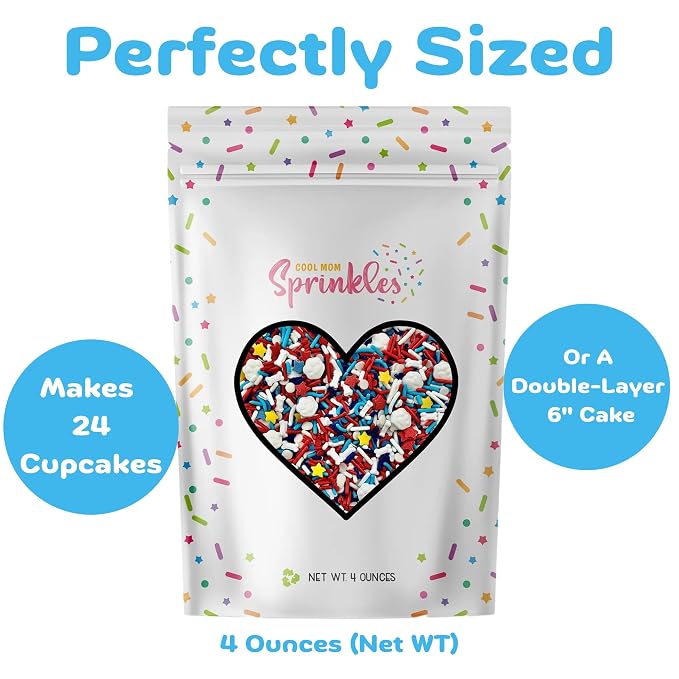 COOL MOM SPRINKLES Dog Party Sprinkles (4 oz.) – Dog Paw Birthday Themed Sprinkles for Decorating Cakes, Cupcakes, Cookies & Desserts – Mixed in the USA/Gluten-Free