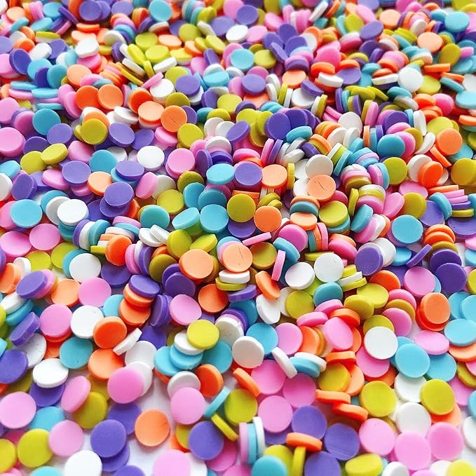 EHOPE 100G Fake Sprinkles Polymer Sprinkles Faux Sprinkles Resin Sprinkles Clay Sprinkles For Resin Fake Candy Sprinkles for Nail Art DIY Crafts Cake Phone Case (100G Round-8)
