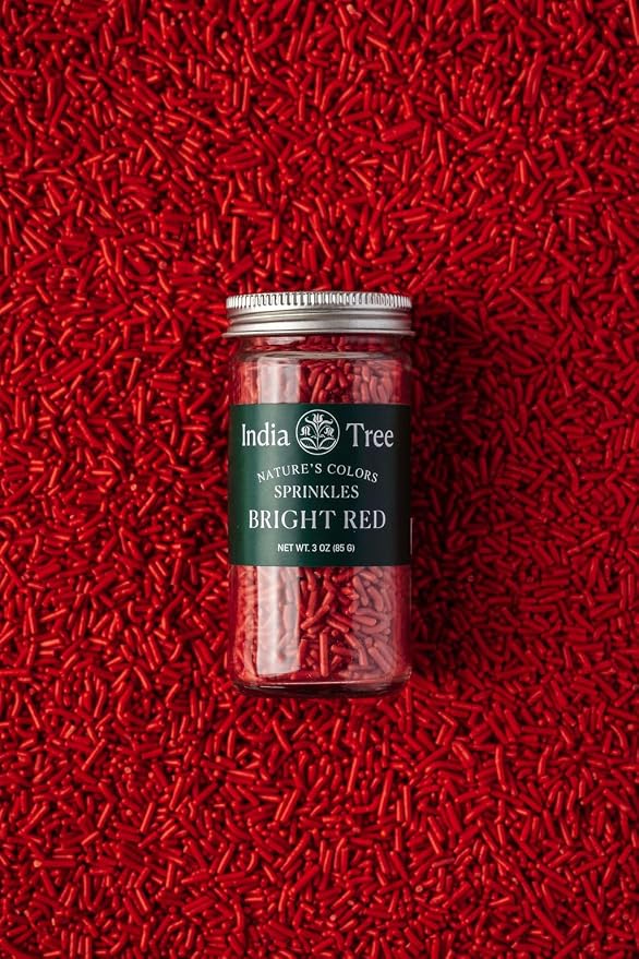 India Tree Nature's Colors Bright Red Sprinkles - 2.9 lb Bulk | Natural, Non-GMO, Vegan, Red-3 Free, Top 9 Allergen-Free