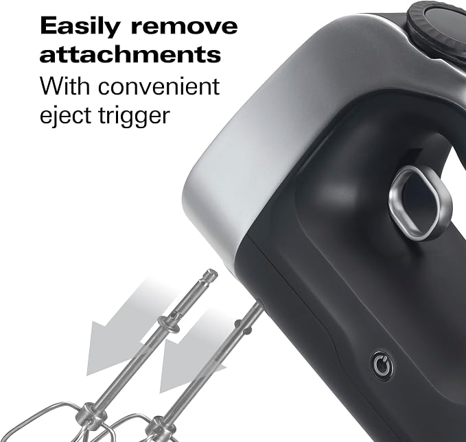 Hamilton Beach Professional Cordless Electric Hand Mixer | Infinite Speed Control | Powerful DC Motor | Quick Recharging | LCD Screen | Whisk | Storage Case | Black | 62673