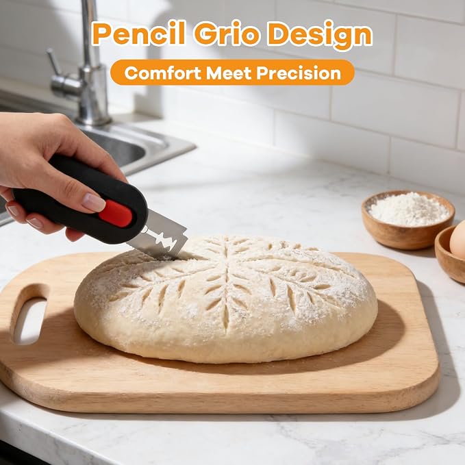2 Pcs Bread Lame Sourdough Scoring Tool, Magnetic Bread Scoring Tool for Bread Baking, Bread Razor for Homemade Bread, Sourdough Bread Scorer Tool, Includes 12 Razor Blades