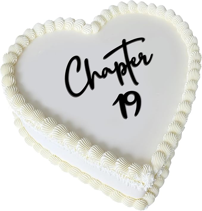 Chapter 19 Cake Topper – Acrylic 19th Birthday Cake Decoration for Girls & Boys, Happy 19 Cake Topper for Party, Modern Coming of Age Birthday Decor (Chapter 19)