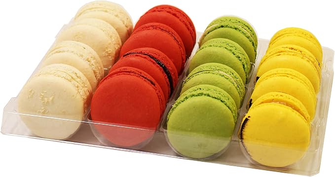 Pastry Chef's Boutique Clear Macaron Cookie Storage and Display Tray - Holds 16 Macarons - Made in France - Pack of 30