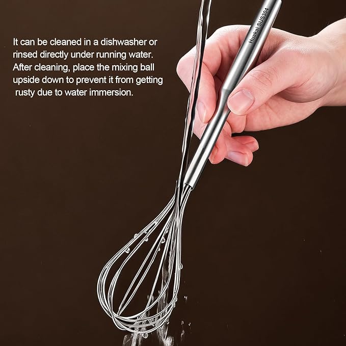 Stainless Steel Small Whisk, 10-Inch | For Cooking, Cheese, Coffee, Flour, Eggs。which works great for cups and small containers