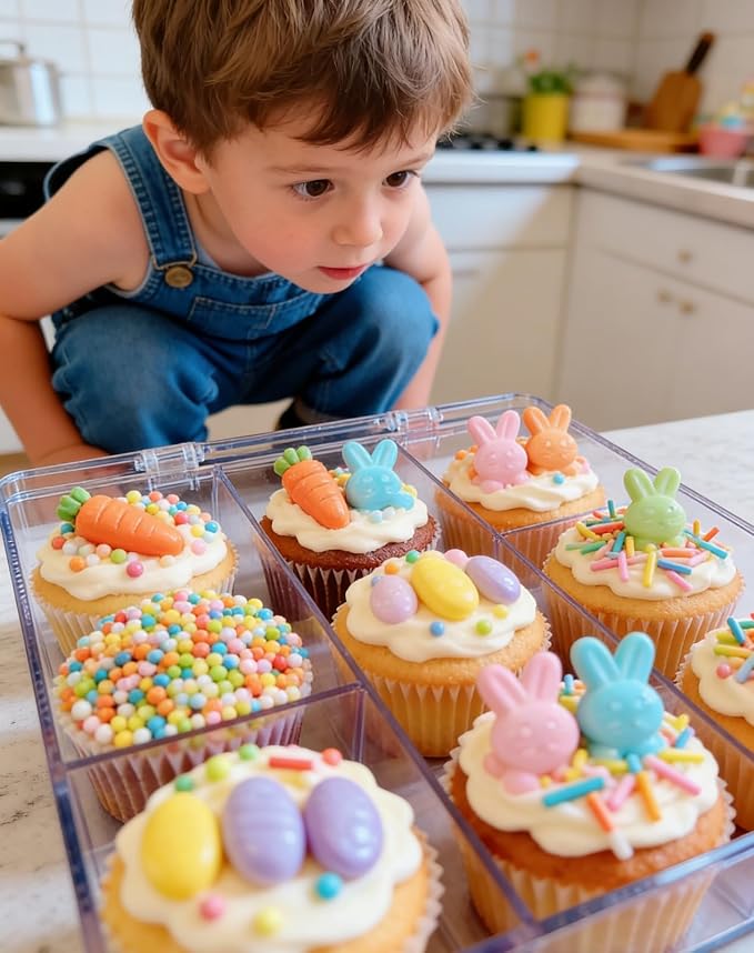 HeDeon&Rles Easter Candy Sprinkles for Baking Decoration 90g/3.17oz Edible Carrot/Easter Egg/Rabbit Mix Sprinkles Caketopper Festival Supplies Cupcake Ice Cream Pastry Muffin Decoration