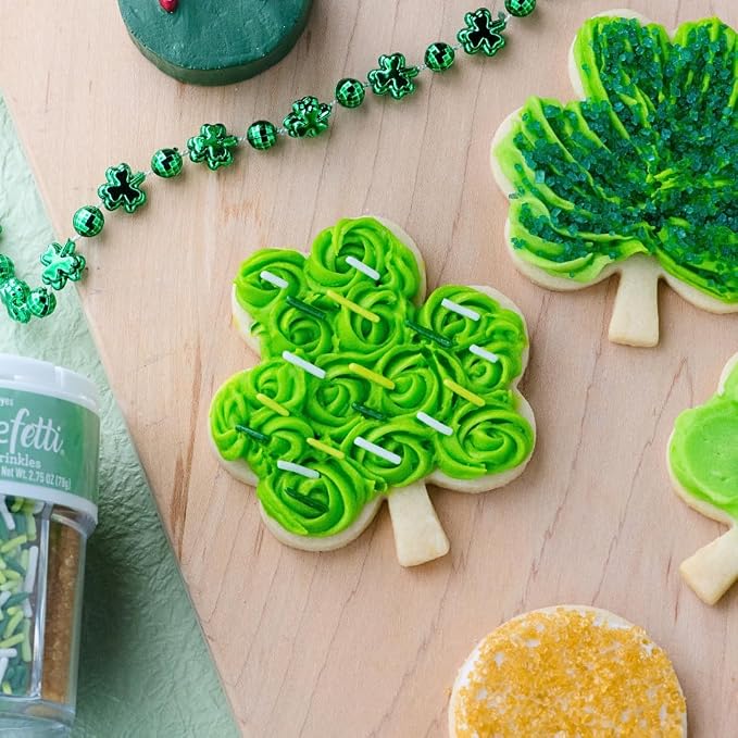 Sweets Indeed Dye Free St. Patricks Day Sprinkles, 6 Cell Sugar and Jimmies, No Artificial Dyes, Edible Sprinkle Mix Jimmies Perfect for Cake Decorations Baking Ice Cream Cookies Cupcake Topper (Shamrock)
