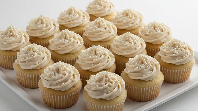 NCS White Shimmer 4mm Edible Sugar Pearls Sprinkles – Cupcake, Cake, Cookie & Baking Decorations, 7 oz