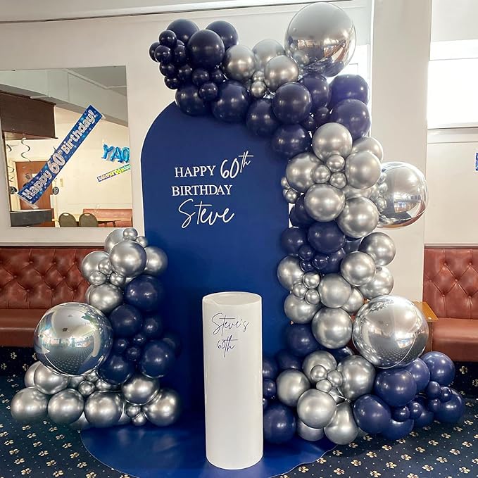 120pcs Navy Blue Balloons, 18 12 10 5 inch Navy Blue Balloons Different Sizes Dark Blue Balloon Arch Kit for Graduation Wedding Birthday Party Decorations