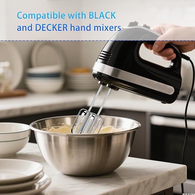2pcs Hand Mixer Beaters Attachments Compatible with, Universal Stainless Steel Electric Hand Mixer Whisk Replacement for Cooking and Baking