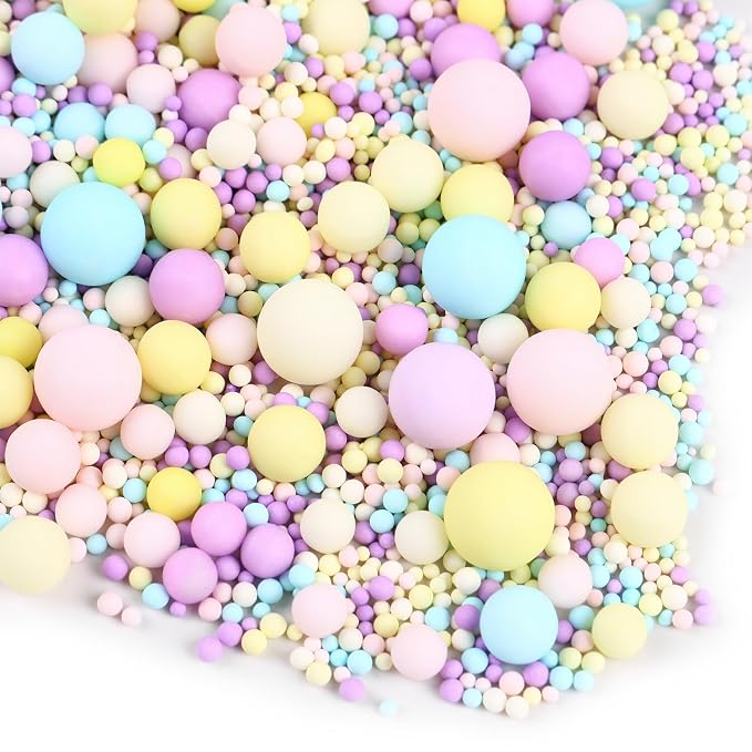 Sprinkles for Cake Decorating 3.5 Ounce Colorful Sugar Pearls Mixing Sizes, Edible Sprinkles for Cookie Decorations, Cupcake Topper, Ice Cream, Candy, Chocolate for Party Celebrations