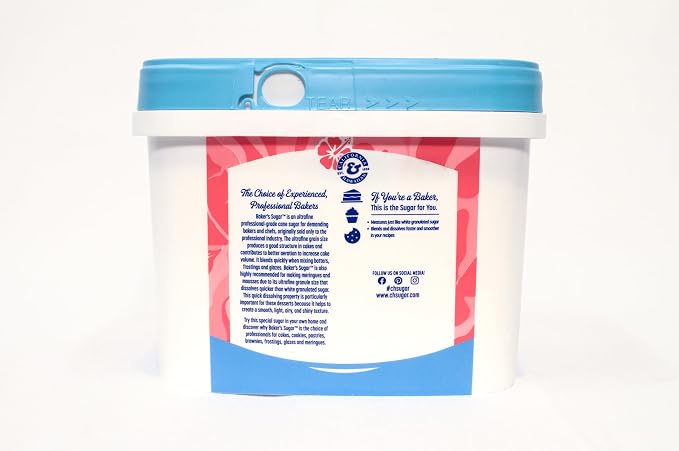 C&H® Pure Cane Ultrafine Granulated Baker's Sugar™, 3.5 lb Easy Baking Tub (Pack of 2) - Includes Bonus Recipe Card