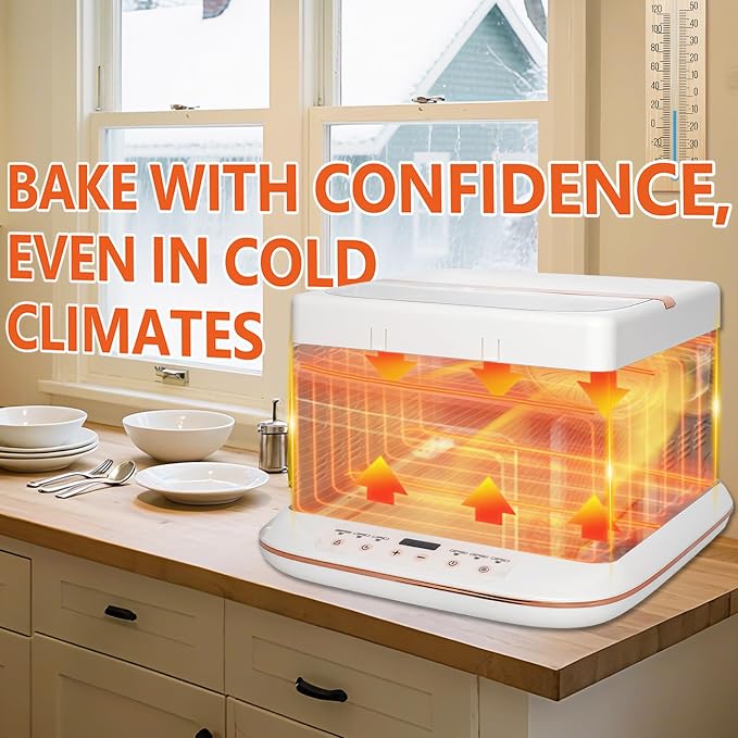 Premium Bread Proofer & Slow Cooker – for Bread, Yogurt & Fermentation | 25L, 32–248℉ Digital Temp Control, 10H Timer, Removable Shelf – Luxe Gift for Home Bakers