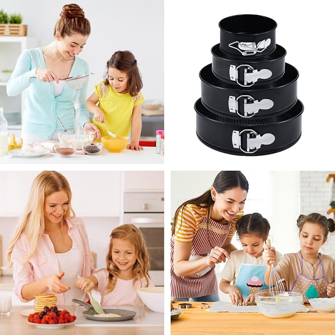 Springform Pan Tin, Leak-Proof Clasp Design, 11x5cm, Round Cake Mold, Cake Tin Pan, Heavy-Duty Carbon Steel, For Home Kitchen Dining Table Restaurant Baking