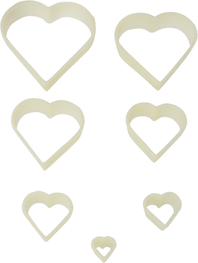 Fat Daddio's Heart Pastry Cutter Set, 7 Piece