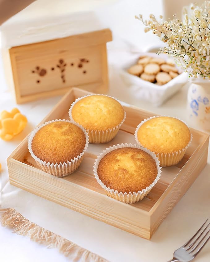 Bake Choice 200pcs Standard White Cupcake Liners for Baking, Upgraded Natural Muffin Liners, Balance Non-Stick & Non-Slip, Greaseproof Parchment Paper, Cupcake Wrapper for Party, Wedding, Christmas