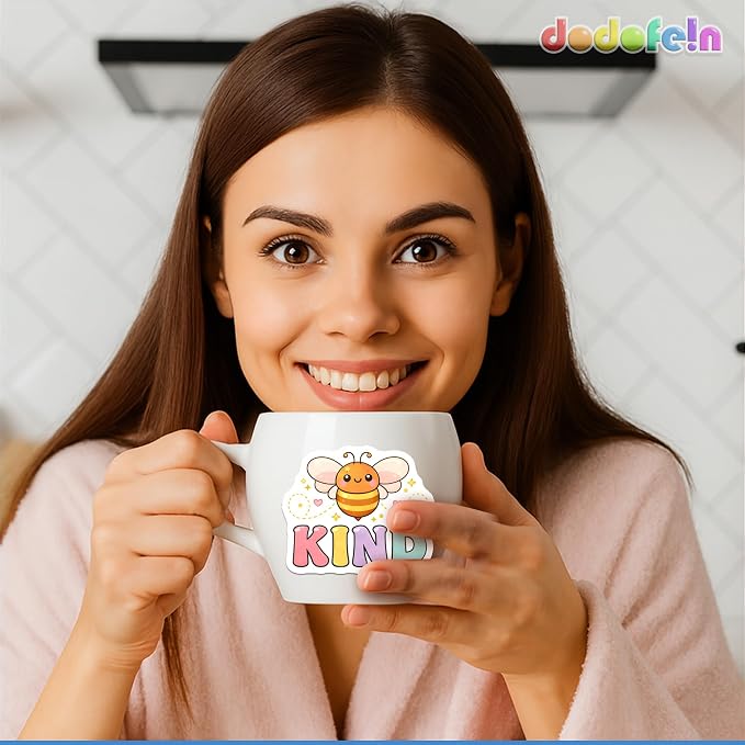 Kindness Stickers โ Waterproof Vinyl Be Kind Decals for Water Bottles, Laptops, Journaling โ Non-Repeating Decals, High-Definition Print Gift for Womens (50PCS)