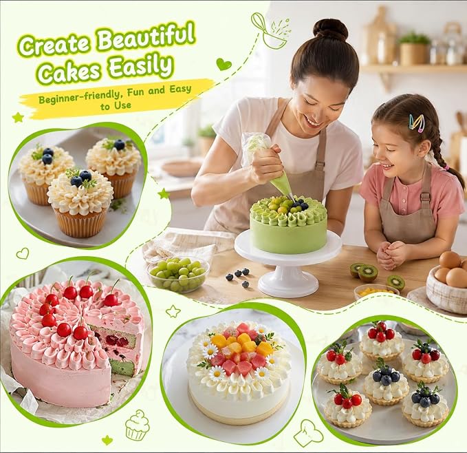 3 Pcs St. Honoré Piping Tips Set, V-Shaped Cake Decorating Tips, Stainless Steel Frosting Nozzles for Ruffled Borders, Ribbon Effects on Cakes, Cupcakes – Includes 580, 686, 580S