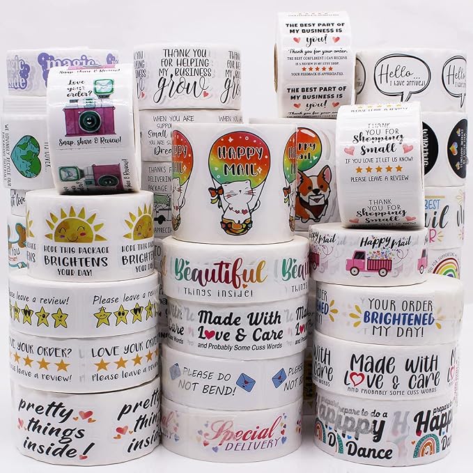 Muminglong 1.5 Inch Our Packing Materials Are Lovingly Reused Sticker, Thank You, Reused Box, Recycling Label, Love Shaped Earth, Handmade, Packaging, 500 PCS