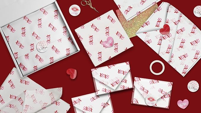 1.5 Inch Round 500 Count Valentine's Day Perforated Roll Stickers - Thank You Labels for Favors - Packing Thank You Stickers for Small Business Store Owners