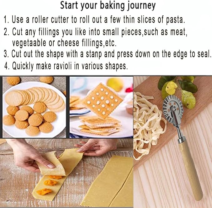 Pastry Wheel Cutter,Pastry and Pasta Cutter Wheel,For Ravioli, Pasta, Dumplings Lasagna, Pierogi - 6.7" Diameter