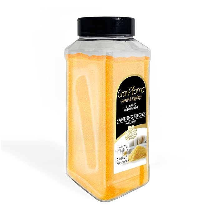 GranAroma Yellow Sanding Sugar, Decorative, Cookies & Sweets (1.7 Pound)
