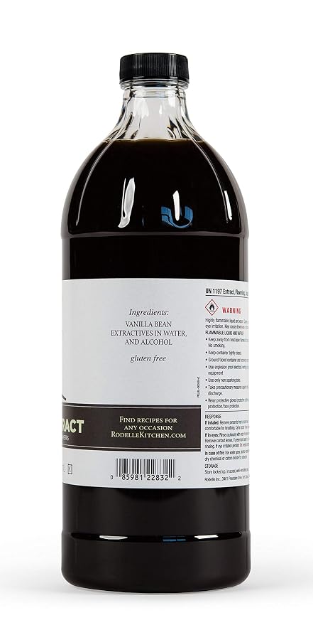 Rodelle Pure Madagascar Bourbon Vanilla Extract, Gluten Free, Baking, 32 Fl Oz.
