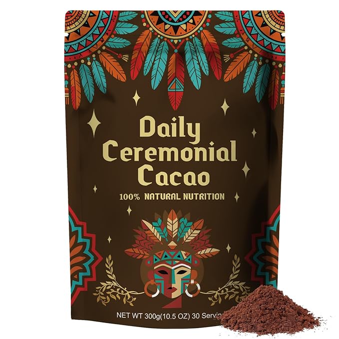 Ceremonial Grade Cacao Powder | High in Flavanol Antioxidants, Magnesium & Theobromine | Supports Mental Clarity, Focus & Natural Energy | Zero Sugar, Pure & Natural Superfood (chocolate)