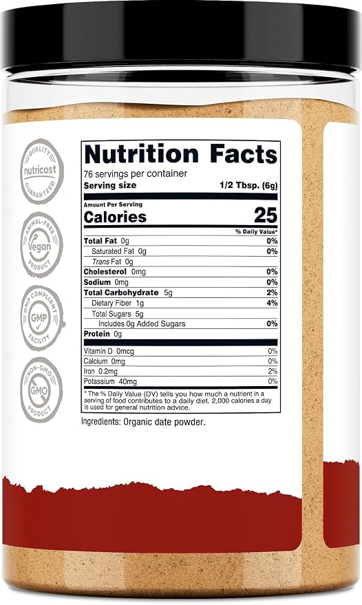 Nutricost Organic Date Sugar (1LB) - USDA Organic, Vegan, GMO-Free. Pantry
