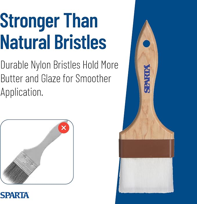 SPARTA 4039800 Nylon Wide Brush, Flat With Nylon Bristles, 3 Inches, Tan, (Pack of 12)
