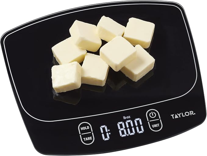 Taylor Waterproof Digital Kitchen Scale, 11 pounds, Black