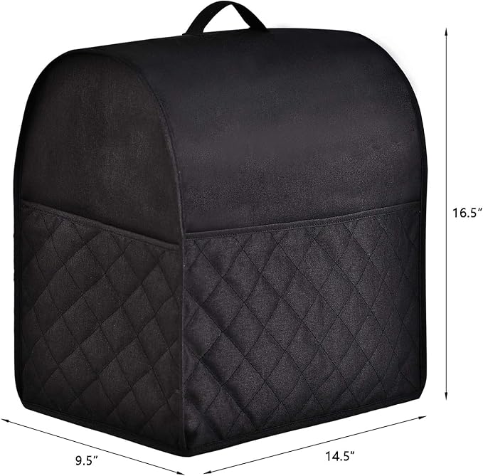 Stand Mixer Dust-proof Cover for KitchenAid Mixer,Multi Pockets for Various Kitchen Appliance Accessories,Water-resistant,Easy Cleaning (Black, Fit for Bowl Lift 5-8 Quart)