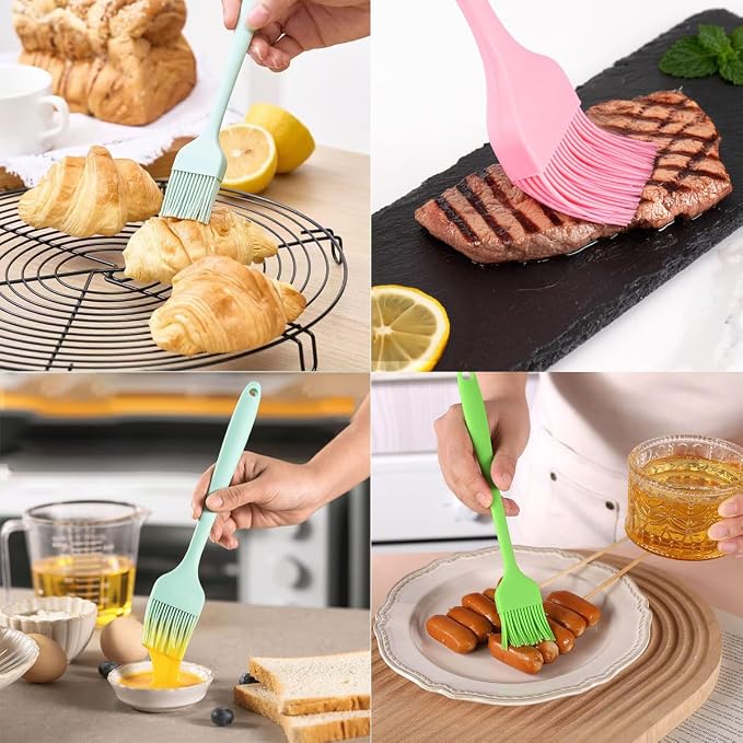 8 Pcs Silicone Basting Brush 230℉ Heat Resistant BPA Free Silicone Marinading Meat Grill Basting Pastry Brush for Oil Butter Sauce Sausages Desserts Turkey Baster Grill Barbecue