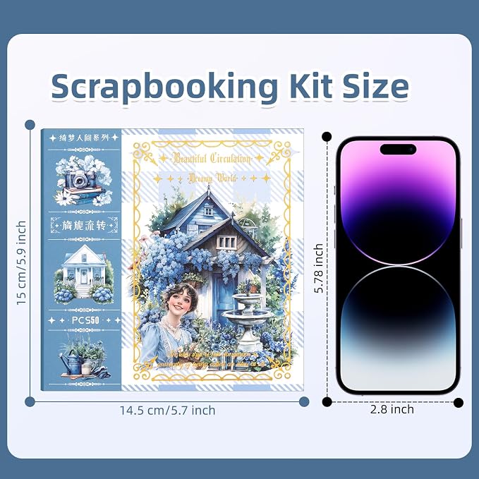 Charming Circulation Theme Sticker Scrapbooking Supplies for Junk Journal, 50 Sheets Washi Stickers - Vintage Journaling Stickers