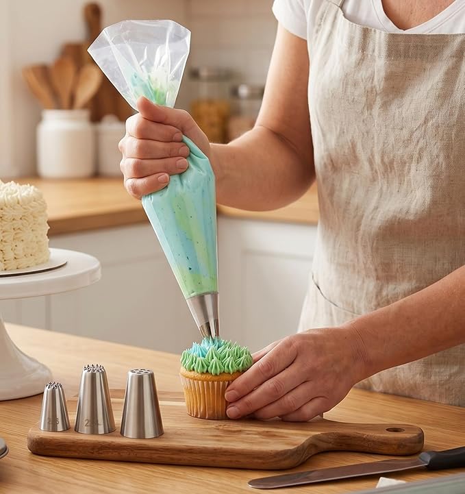 Grass Piping Tip, 3 PCS Stainless Steel Grass Tip for Cake Decorating with Multi-opening Design (No. 233/234/235)