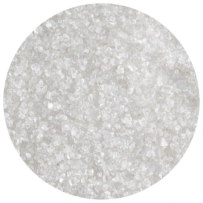 White Sparkling Sanding Sugar Crystals, (1 Lb ) Extra Coarse Grain, add a Sweet Crunch to Baked Goods, Bright White, High Sparkle When Baked, Holds up under Heat, Non-GMO, Gluten Free, Premium Quality Pure Cane Sugar No Confectioners Wax. By The Spice Lab