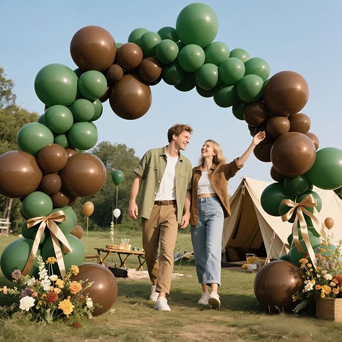 KAWKALSH Brown Balloon Arch Kit 111Pcs 18 12 5 Inch Latex Party Balloons Garland for Birthday Baby Shower Wedding Engagement Anniversary Christmas Party Decorations