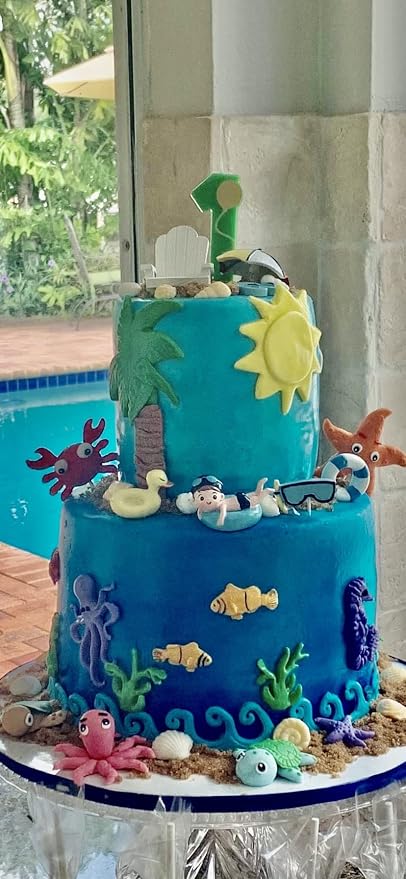 Swimming Pool Cake Decoration Beach Cake Decoration Swimming Pool Cake Topper Summer Beach Cake Toppers Summer Birthday Party Supplies Swimming Pool Party Supplies