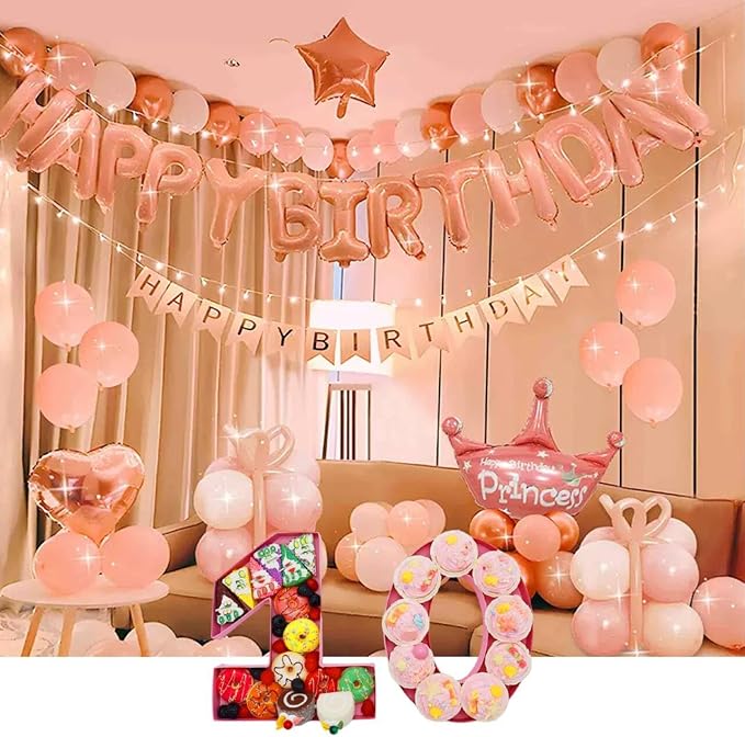 12inch Cardboard Number Fillable Food Tray Box for Charcuterie, Cupcake Arrangement, Birthday Anniversary (Pink, 10)