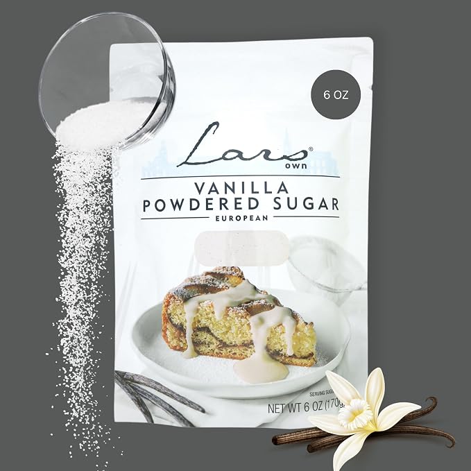 Sweetzo - Vanilla Powdered Sugar, For Baking, Donuts, Pancakes and More, Bulk Bags, 6 Ounces Each (Pack of 2)